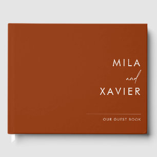 Burnt Amber   Modern Minimal Wedding Guestbook