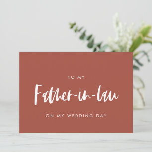 Burnt brick To my father-in-law wedding day card
