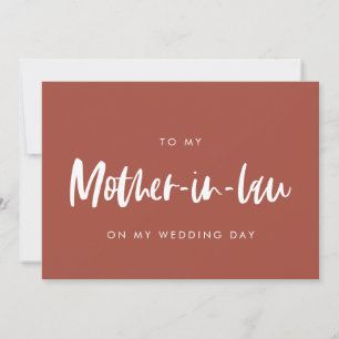 Burnt brick To my mother-in-law wedding day card
