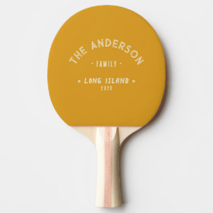 Burnt Buttercup Vintage Seaside Family Name Ping Pong Paddle