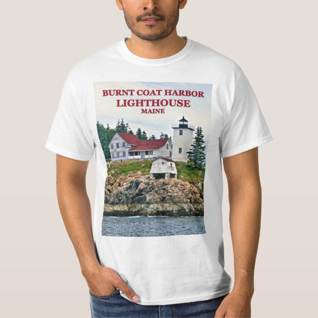 Burnt Coat Harbour Lighthouse, Maine T-Shirt (Front)