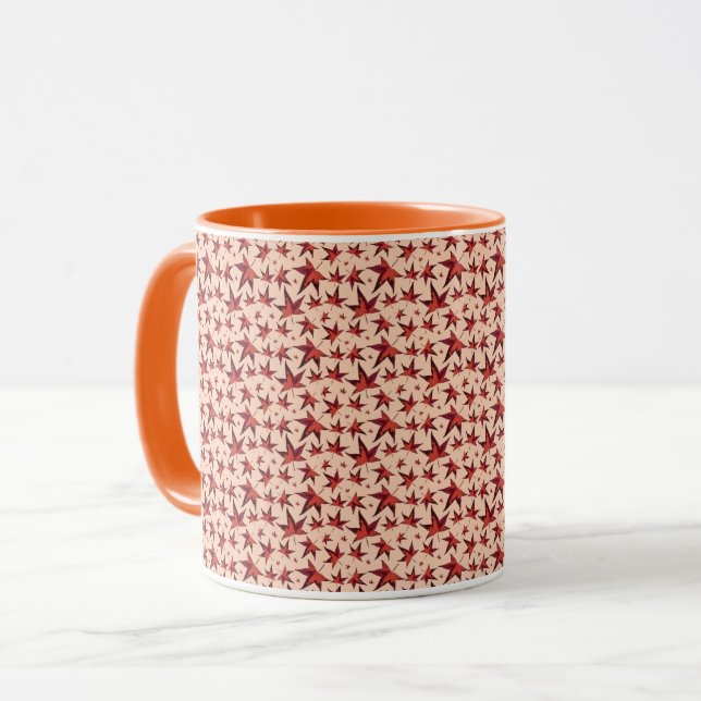 Burnt Earthy Colored Leaves Pattern Mug (Front Left)