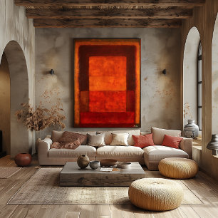 Burnt Ember Colour Field Abstract Modern Art Poster