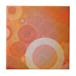 Burnt Faded Orange Retro Pattern Tile
