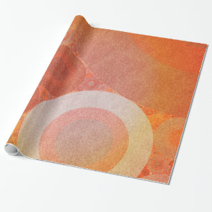 Burnt Faded Orange Retro Pattern Wrapping Paper