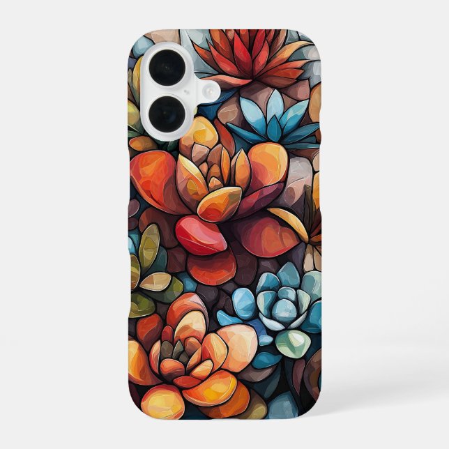 Burnt Floral Dance iPhone 16 Case (Back)
