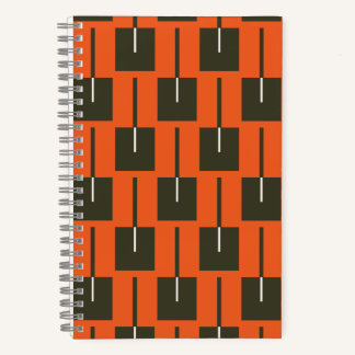 Burnt Geometry Orange & Olive Geometric Notebook