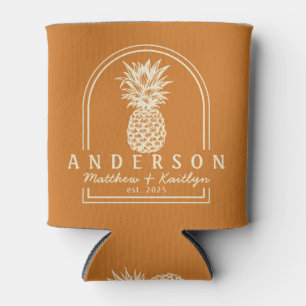 Burnt Honey Pineapple Wedding Arch & Name Can Cooler