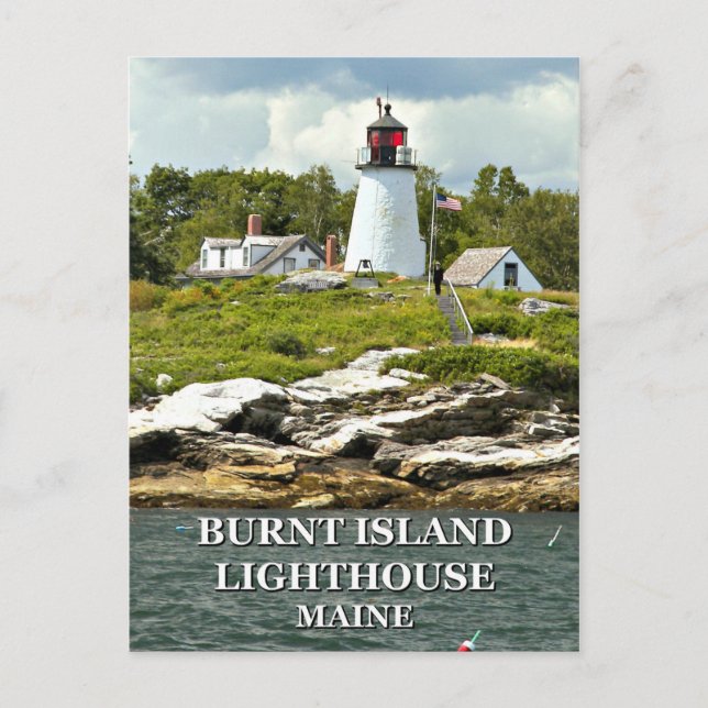 Burnt Island Lighthouse, Maine Postcard (Front)