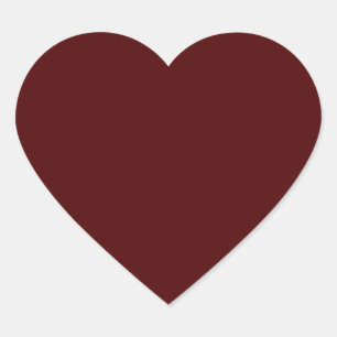 Burnt Maroon (solid colour) Heart Sticker