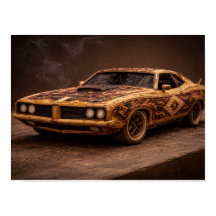 Burnt Match Vintage Muscle Car — Textured Poster