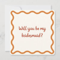 Burnt Orange 70s Retro Bridesmaid Proposal