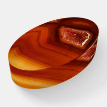 Burnt orange agate printed paperweight