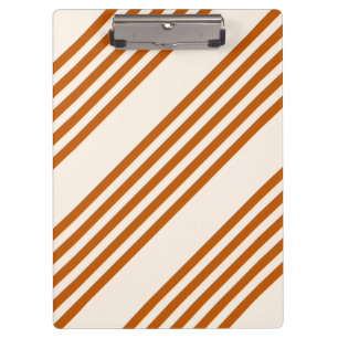 Burnt orange and beige five stripe pattern clipboard