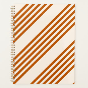 Burnt orange and beige five stripe pattern planner