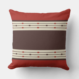 Burnt Orange and Brown geometric Cushion