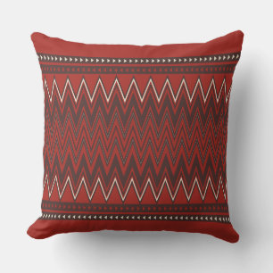 Burnt Orange and Brown geometric Cushion
