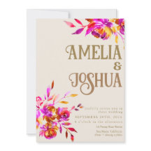 Burnt Orange and Pink Flower Wedding