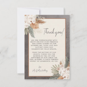 Burnt Orange and Sage Green Wedding Thank You Card