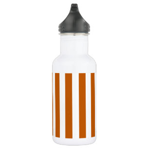 Burnt orange and white candy stripes 532 ml water bottle