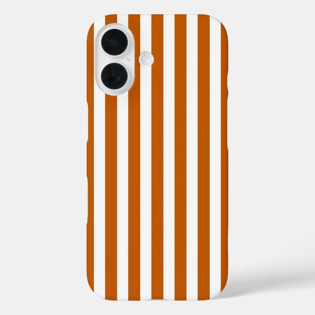 Burnt orange and white candy stripes Case-Mate iPhone case (Back)