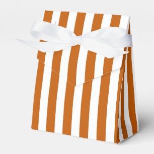 Burnt orange and white candy stripes favour box