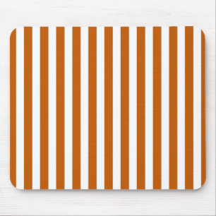 Burnt orange and white candy stripes mouse mat