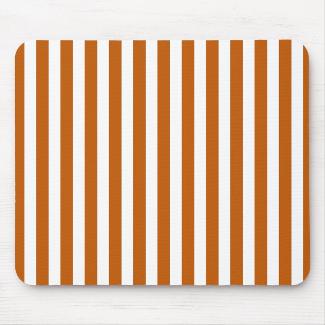 Burnt orange and white candy stripes mouse mat (Front)