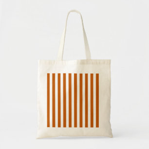 Burnt orange and white candy stripes tote bag