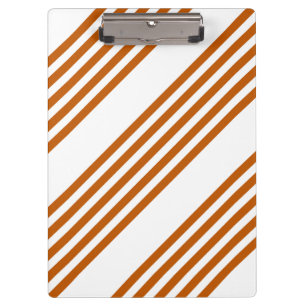 Burnt orange and white five stripe pattern clipboard