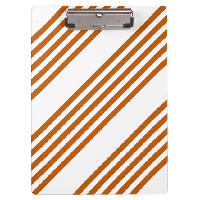 Burnt orange and white five stripe pattern clipboard (Front)