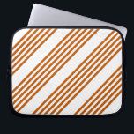 Burnt orange and white five stripe pattern laptop sleeve<br><div class="desc">Burnt orange and white five stripe pattern</div>