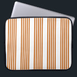 Burnt orange and white five stripe pattern laptop sleeve<br><div class="desc">Burnt orange and white five stripe pattern</div>
