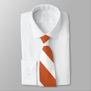 Burnt Orange and White University Stripe Tie