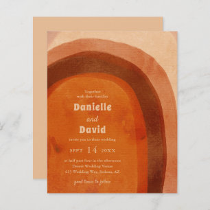 Burnt Orange Arch Boho Budget Wedding Invitation