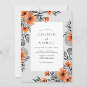 Burnt Orange Artistic Modern Wedding Invitation