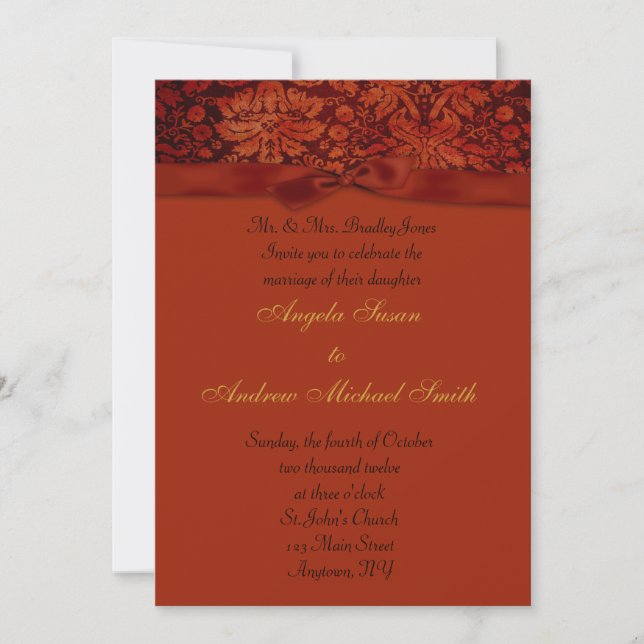 Burnt Orange Autumn Invitation (Front)
