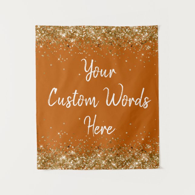 Burnt Orange Backdrop Birthday Party Photo Booth Tapestry (Front)