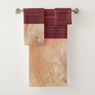 Burnt Orange Beige Bathroom Towel Sets