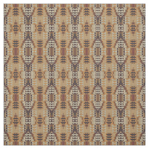 Burnt Orange Beige Taupe Dark Brown Ethnic Look Fabric