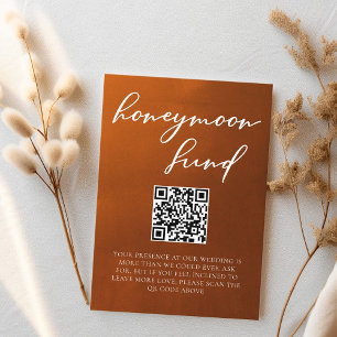 Burnt Orange Boho Autumn Wedding Honeymoon Fund Enclosure Card