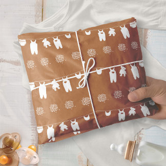 Burnt Orange Boho Minimalist Baby Shower Tissue Paper