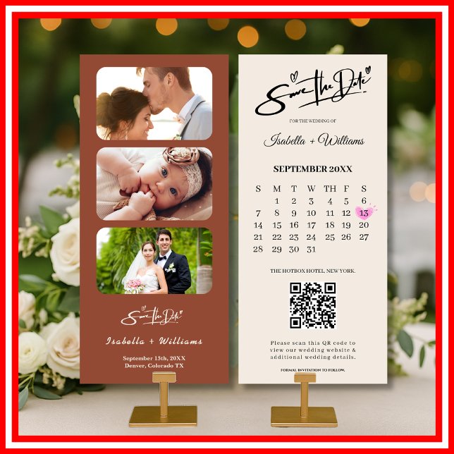 Burnt Orange Boho Terracotta Wedding Save The Date (Creator Uploaded)