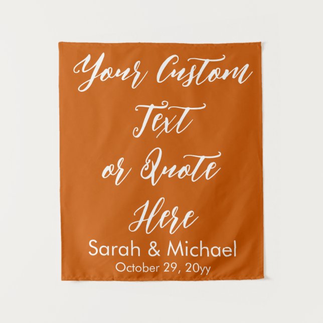 Burnt Orange Boho Wedding Backdrop Ceremony Prop Tapestry (Front)