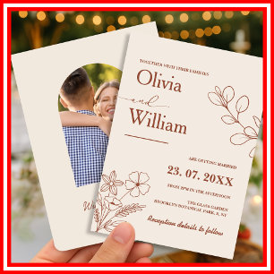 Burnt Orange Boho Wedding Invitation