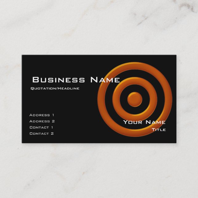 Burnt Orange Bullseye/Circles Business Card (Front)