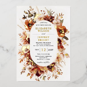 Burnt Orange Burgundy Fall Floral Wedding