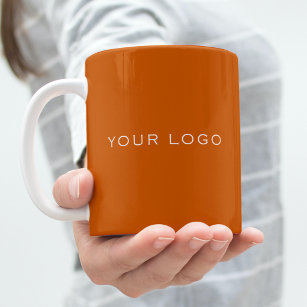 Burnt orange business logo rectangular coffee mug