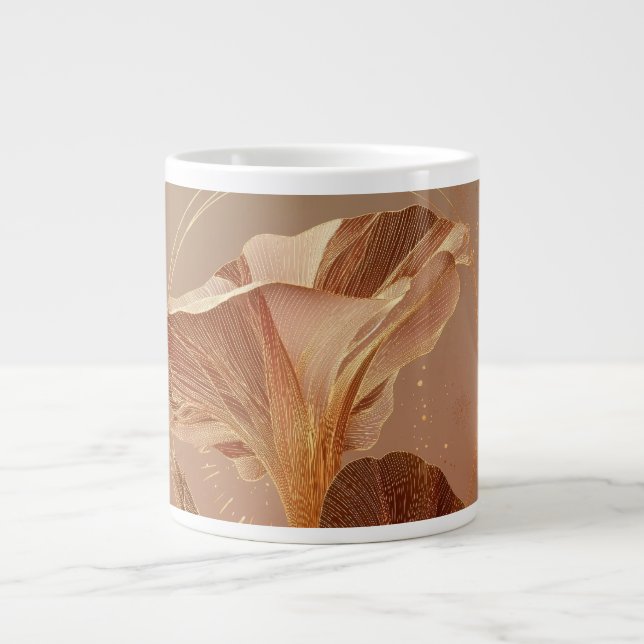Burnt Orange Calla Lily Botanical Large Coffee Mug (Front)