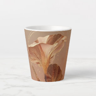 Burnt Orange Calla Lily Botanical Latte Mug